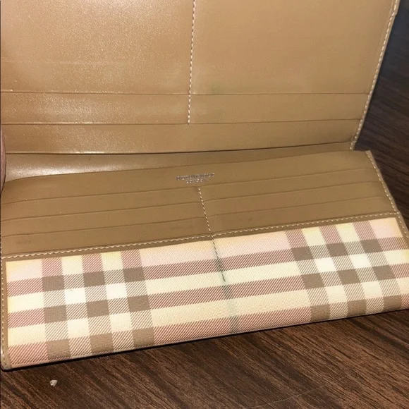 Burberry Beige and Brown Plaid Clutch